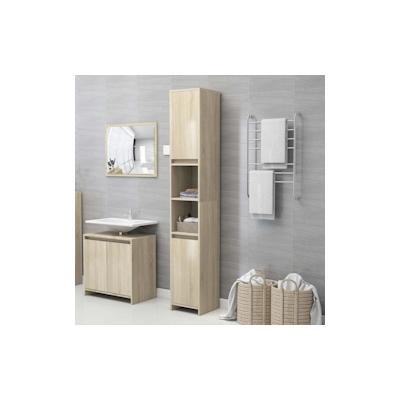 vidaXL Badezimmerschrank Sonoma-Eiche 30x30x183,5 cm Holzwerkstoff