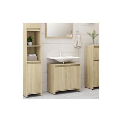 vidaXL Badezimmerschrank Sonoma-Eiche 60x33x58 cm Spanplatte Image