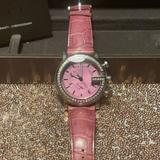 Gucci Accessories | Authentic Gucci Rare Watch W/ Genuine Pink Alligator Strap & Diamond Face. | Color: Pink | Size: Os