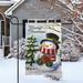 Northlight Seasonal Merry Christmas & Snowman Outdoor Garden Flag 12.5" x 18", Polyester in Black/Gray | 18 H x 12.5 W in | Wayfair