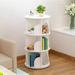 Latitude Run® 360° Rotating Stackable Shelves Bookshelf Organizer Plastic in White/Brown | 38 H x 18.1 W x 18.1 D in | Wayfair