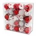Queens of Christmas Arctic 50 Piece Assorted Ball Holiday Shaped Ornament Set Plastic in Red/White | 2 H x 2 W x 2 D in | Wayfair ORNPK-ASTB-CDY-50