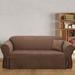 Sure Fit Soft Suede Box Cushion Sofa Slipcover Polyester in Brown | 40 H x 96 W x 30 D in | Wayfair 047293345418