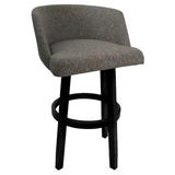 Red Barrel Studio® Swivel Counter Wood Bar Stool 26" Edford - Vivian - Basin Beige - Black Wood/Upholstered in Gray | 30 H x 22 W x 21 D in | Wayfair