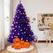 The Holiday Aisle® Purple Cashmere Christmas Tree w/ LED Lights & Holiday Shaped Ornaments in Orange | 51.6 W in | Wayfair