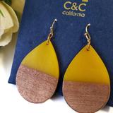 Anthropologie Jewelry | C&C California Teardrop Earrings | Color: Brown/Gold | Size: Os