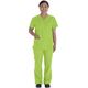 VT Unisex Schlupfhemd & Schlupfhose Set, Kasack mit V-Ausschnitt und 2 Taschen, Hose mit Tasche(Lime,XS)