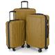 suitline - 3er Koffer-Set Trolley-Set Rollkoffer Hartschalen-Koffer Reisekoffer, TSA, (55 cm, 66 cm, 76 cm), 100% ABS, Matt, Herbstgold