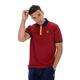 Fila Mens BB1 LM1839AT Classic Vintage Striped Polo - Rhubarb/Peacoat/Golden Glow (Red, XL)