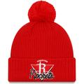 Men's New Era Red Houston Rockets 2021 NBA Tip-Off Team Color Pom Cuffed Knit Hat