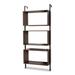 Aldis Modern Industrial Metal & Wood 3-Tier Display Shelf-Walnut Brown