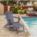 Classic Plastic Outdoor Patio Adirondack Chair with Footrest