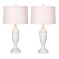Cory Martin Pair Of 29.5 In Cottage Antique White Resin Table Lamp - Fangio Lighting W-6246CAW-2PK