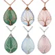 Pendentifs en pierre d'opale de Quartz naturel faits à la main couleur or Rose arbre de vie