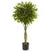 4' Ficus Artificial Topiary Tree UV Resistant (Indoor/Outdoor) - 30"W x 30"D x 1.33"H