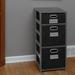 Flip Flop 34" Square Folding Bookcase with Folding Fabric Bins- Grey/Black