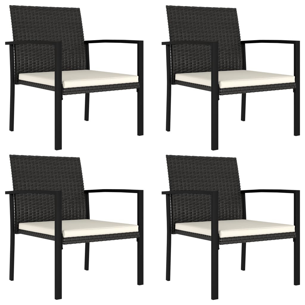 vidaXL Garten-Essstühle 4 Stk. Poly Rattan Schwarz Image