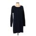 Very J Casual Dress - Shift: Blue Solid Dresses - Women's Size 3