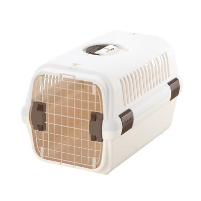 Richell White/Beige Pet Travel Carrier, 22.4" L X 14.4" W X 14.4" H, Medium