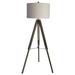 Weatherd Grey Wood & Metal 60" Floor Lamp by Fangio Lighting in Nickel