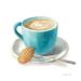 Red Barrel Studio® Wake Me up Coffee I on White by Danhui Nai - Wrapped Canvas Painting Canvas in Blue/Gray | 12 H x 12 W x 1.25 D in | Wayfair