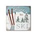 Stupell Industries Live To Ski Rustic Snow Sports Rustic Cabin Wall Plaque Art By Elizabeth Tyndall Canvas in Blue | 24 H x 24 W x 1.5 D in | Wayfair