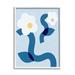 Stupell Industries Abstract White Floral Pop Shapes Blue Curved Stems Oversized White Framed Giclee Texturized Art By Daphne Polselli | Wayfair