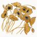Red Barrel Studio® Gold Black Line Poppies II by Shirley Novak - Wrapped Canvas Painting Canvas in Brown | 12 H x 12 W x 1.25 D in | Wayfair