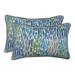Wrought Studio™ Needville Make It Rain Cerulean Indoor/Outdoor Lumbar Pillow Polyester/Polyfill blend | 11.5 H x 18.5 W x 5 D in | Wayfair