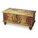 Bungalow Rose Halette Carved Wood Trunk Coffee Table Wood in Brown/Green | 18 H x 33 W x 17.5 D in | Wayfair 9F556D0B2929476FA9324DE772B18E73