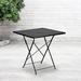 Zipcode Design™ Malbon 28" Square Indoor-Outdoor Steel Folding Patio Table Metal in Black | 28 H x 28 W x 28 D in | Wayfair