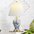 Charlton Home® Elem 24" Table Lamp Ceramic/Linen/Metal in Blue/Yellow | 24 H x 13 W x 13 D in | Wayfair 1EC4F26563BD4548BED76678EB483DC6