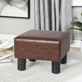 Adeco Footrest Square Ottoman Stool PU Leather Seat Chair Footstool