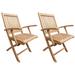 Seven Seas Teak Naples Outdoor Patio Folding Arm Chair, set of 2