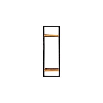 SIT Möbel Wandregal mit 2 Böden | Mango-Holz natur | Metall schwarz | B 25 x T 25 x H 75 cm | 14338-01 | Serie SIDNEY