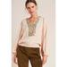 Anthropologie Tops | Anthropologie Kristie Sequined Peasant Blouse | Color: Cream | Size: Large