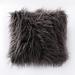 Everly Quinn Faux Fur Cushion Square Polyester/Polyfill/Faux Fur in Gray | 20 H x 20 W x 5 D in | Wayfair C17A888B1E0A4466B31E31AFA5680CD9