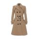 Anastasia - Womens Camel Wool and Cashmere Belted Winter Trench Coat Size 12