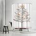 East Urban Home 71" x 74" Shower Curtain, Ginger Bread Tree Ii by PI Creative Art Polyester in Gray/Pink/White | 71 H x 74 W in | Wayfair