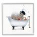 Stupell Industries Fluffy County Goat In Bathtub Soap Bubbles Black Framed Giclee Texturized Art By Donna Brooks Canvas in Gray | Wayfair