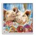 Stupell Industries Contemporary Farm Pig Couple Soft Petal Florals Oversized Black Framed Giclee Texturized Art By Nan Canvas in Brown | Wayfair