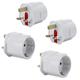 INTIRILIFE 4X Steckdosen Adapter in Weiss - 4er Set UK Typ G auf EU Schuko Steckdosen Stromadapter Reisestecker für z.B. UK, Irland, Singapur, Malaysia - Typ G Reiseadapter Netzstecker Converter