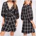 Free People Dresses | Free People Miss Molly Plaid Mini Dress Black Nwot | Color: Black/White | Size: 4