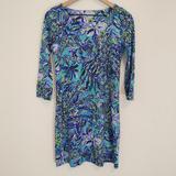 Lilly Pulitzer Dresses | Lilly Pulitzer Xs Dress Hollee Bennet Blue Sneak A Beak Mini Green | Color: Blue/Green | Size: Xs