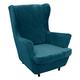 GYHH 2 Piece Velvet Plush Stretch Armchair Covers Wingback Chair Covers Wing Chair Slipcover Wing Chair Cover Chair Covers for Armchairs Furniture Covers (Deep Teal)