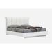 Wrought Studio™ Dolphus King Bed Color White High Gloss Wood & /Upholstered/Faux leather in Brown/White | 54.33 H x 85.43 D in | Wayfair