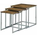 Lot de 3 tables basse salon gigogne bout de canapé design moderne bois 2 - Bois