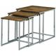 Lot de 3 tables basse salon gigogne bout de canapé design moderne bois 2 - Bois