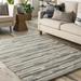 Pangascasan 5' x 7'6" Modern Handmade Wool Solid Wool Black/Charcoal/Light Beige/Peach Area Rug - Hauteloom