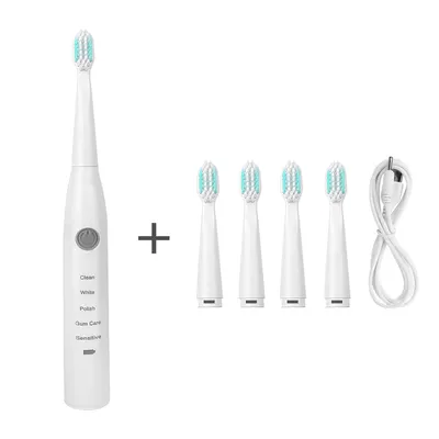 Brosse à dents électrique Rechargeable 1 + 5 USB ensemble de têtes de brosse à dents de rechange